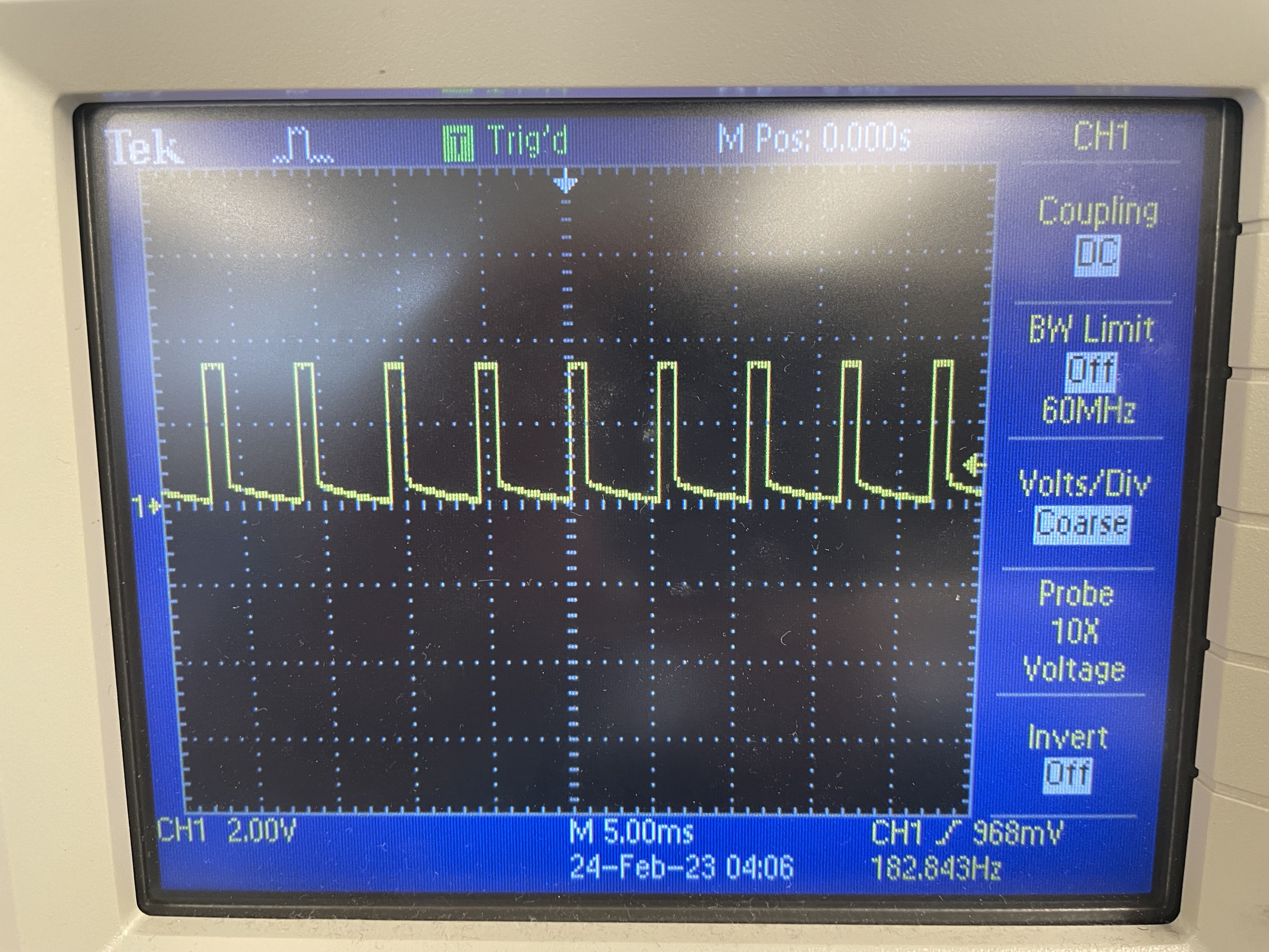 Picture of Oscilloscope and the Wave Form - 50 PWM Signal